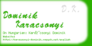 dominik karacsonyi business card